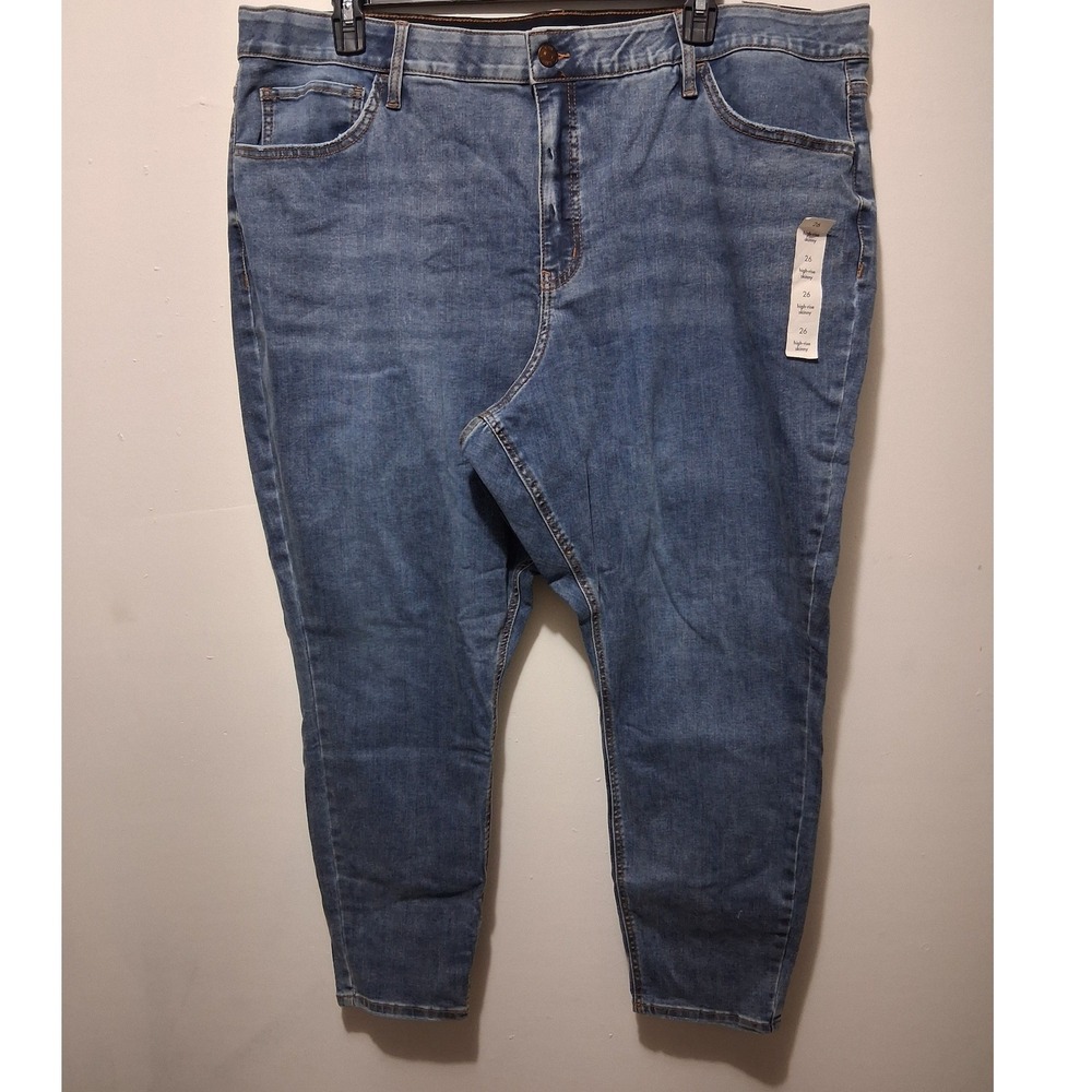Ava & Viv Womens Size 26 High Rise Skinny Jeans Blue Denim Comfort Waist Stretch